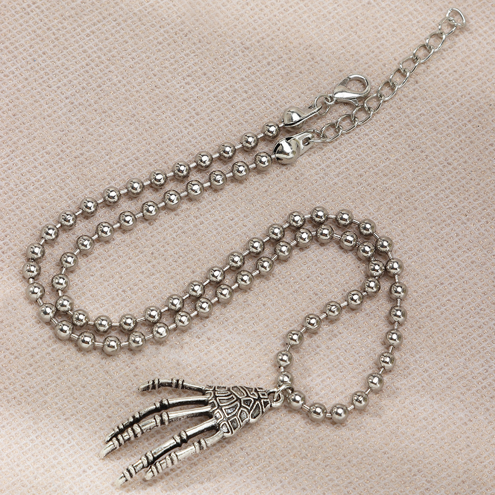 Punk Stitching Chain Halloween Ghost Claw Pendant Necklace Wholesale Nihaojewelry