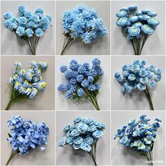 結婚式の造花結婚式場の背景装飾花ヘイズブルー花ローズ牡丹造花リビングルームの装飾
