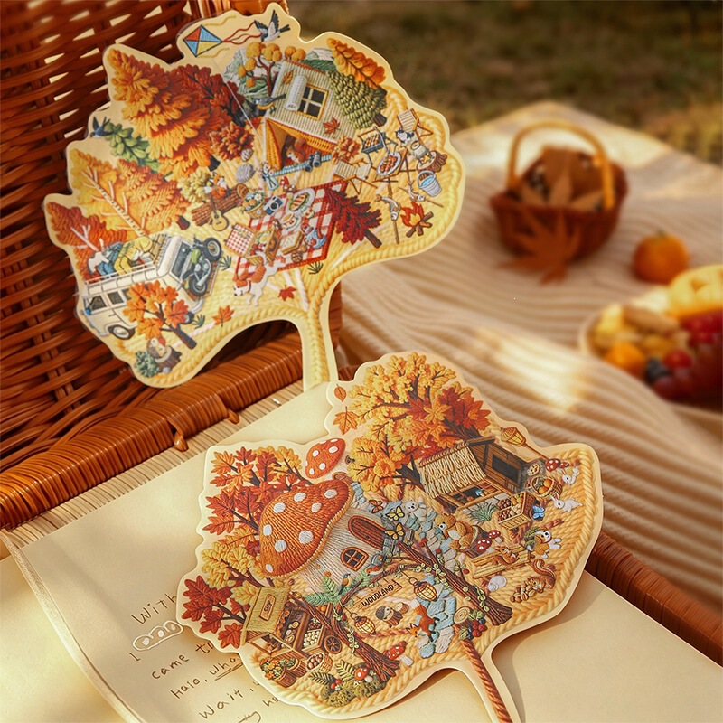 Tomato Sauce Miniature Landscape Sticker Pack: Embroidered Autumn Pastoral Camping DIY Journal Decoration Materials, Supports Mixed Bulk Orders