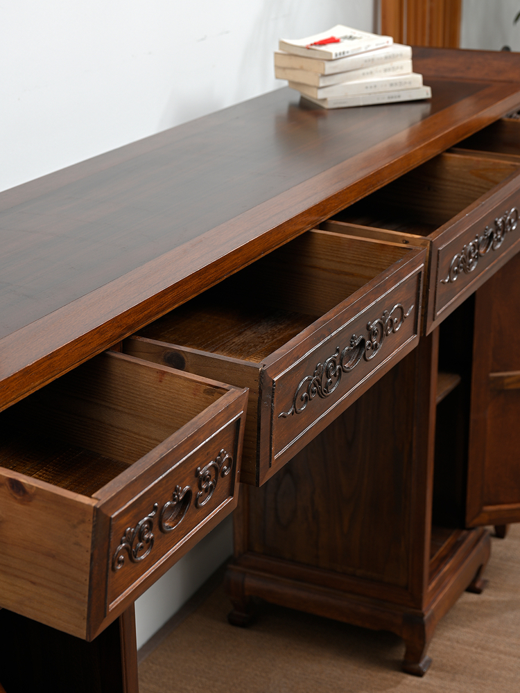 ♔ New Chinese-Style Solid Wood Altar Table, Incense Table, Household Rural Central Hall Six-Piece Set, Buddha Altar, Offering Table, Incense Table