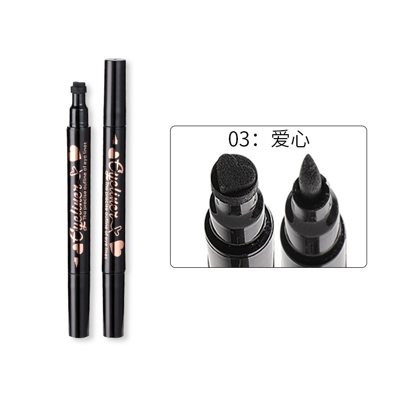 Shedoes transfronteriza caliente estrella de doble cabeza Plum Blossom Love Seal delineador de ojos impermeable suave de larga duración sin manchas