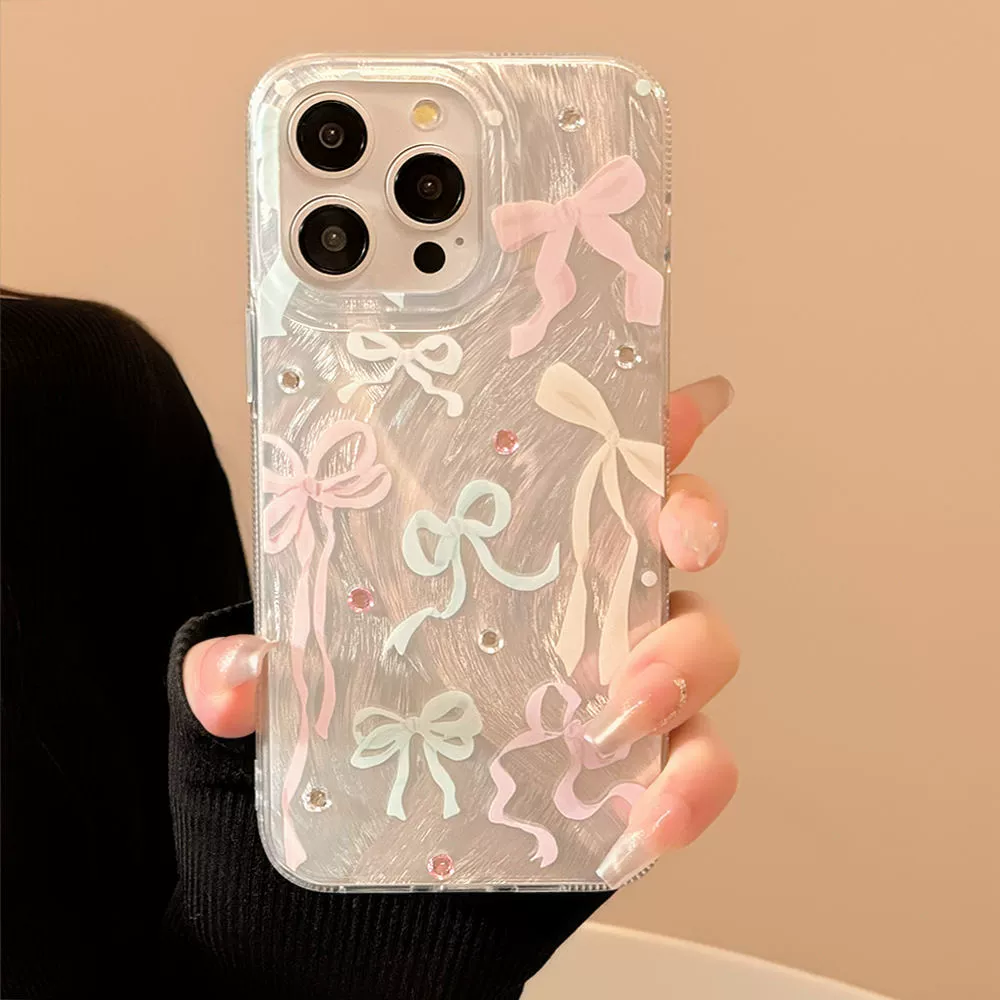 Совместимый с Apple iPhone 16 чехол для телефона с бантом, чехол