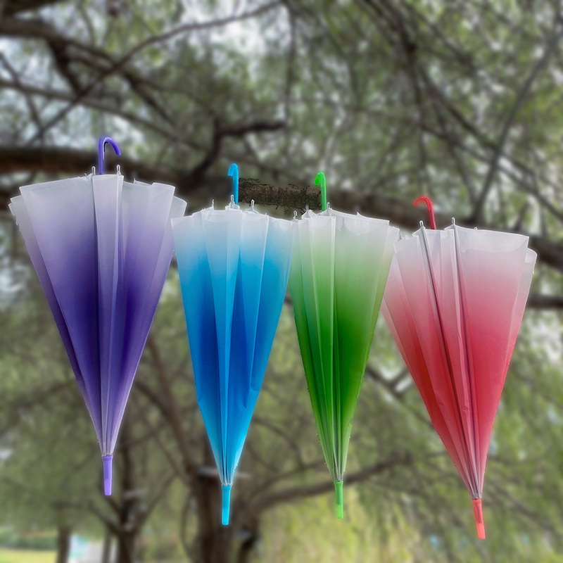 Gradient long handle umbrella wholesale semi-automatic creative transparent lace umbrella Korean Internet red rainbow student umbrella advertising umbrella Gradient long handle umbrella wholesale semi-automatic creative transparent lace umbrella Korean Internet red rainbow student umbrella advertising umbrella