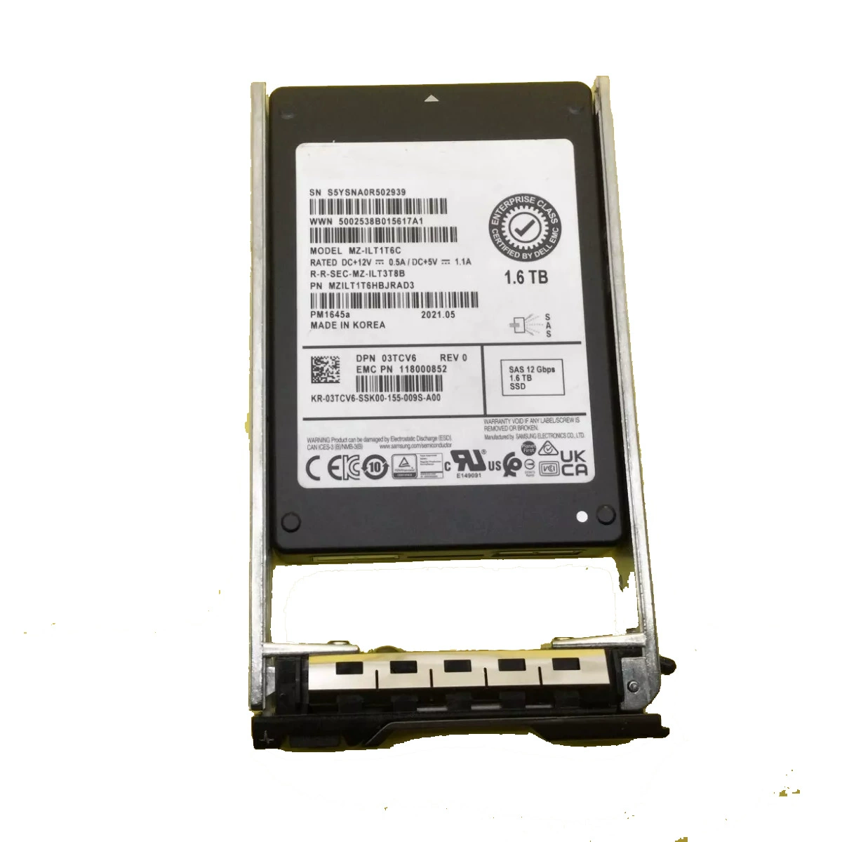 Оригинал 08vvrp 1.6TB SAS 12GBPS запись-ориентированный 2.5-дюймовый внутренний SSD