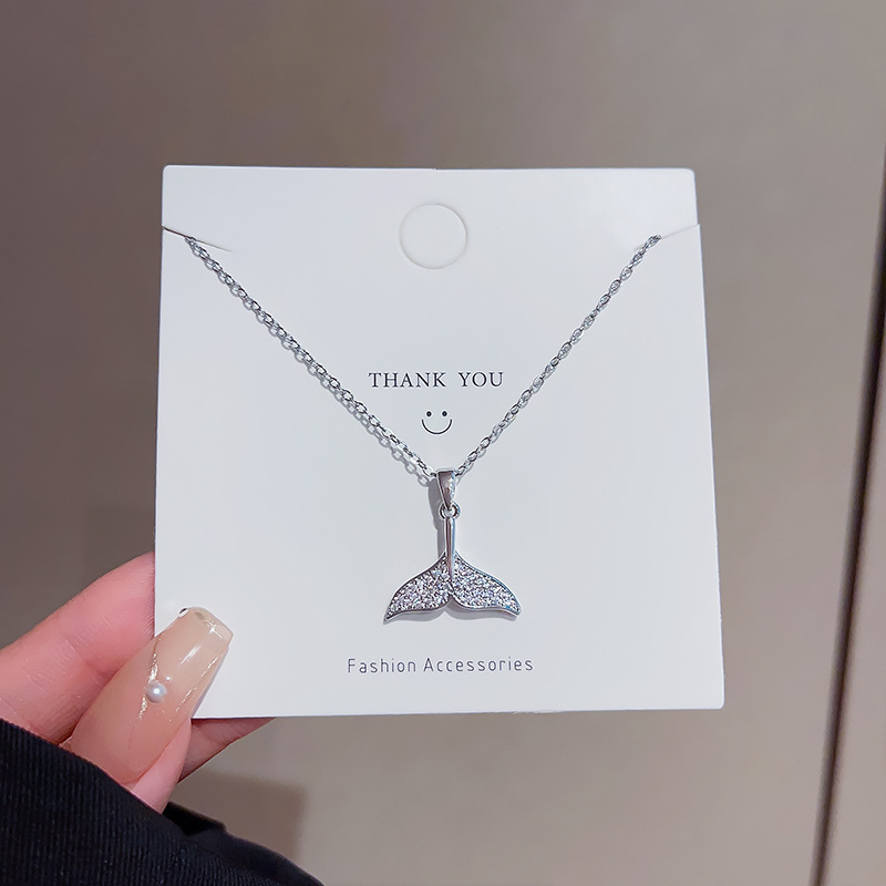 Fish Tail Pendant Necklace Titanium Steel Women's Fine Jewellery_voghion.com