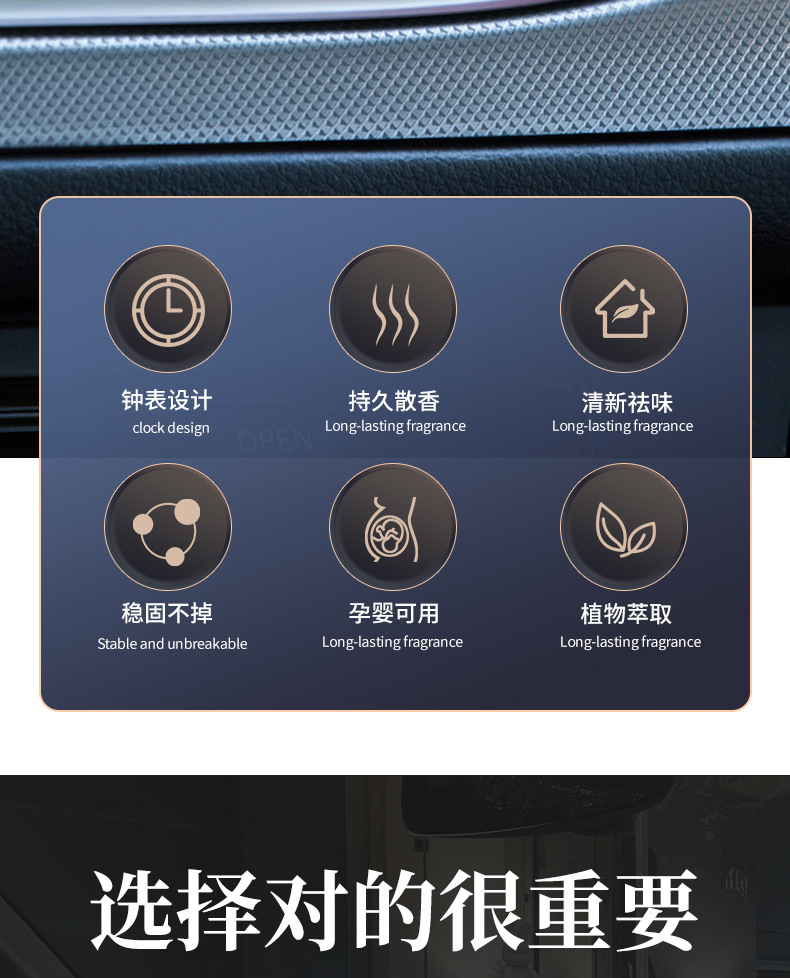 New high-end car air outlet time clock fragrance light fragrance decoration ornaments car perfume 4s shop gift