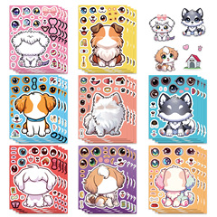 8 漫画かわいい犬コラージュステッカー装飾電話ケースタブレットスケートボード防水 DIY 子供の楽しいステッカー