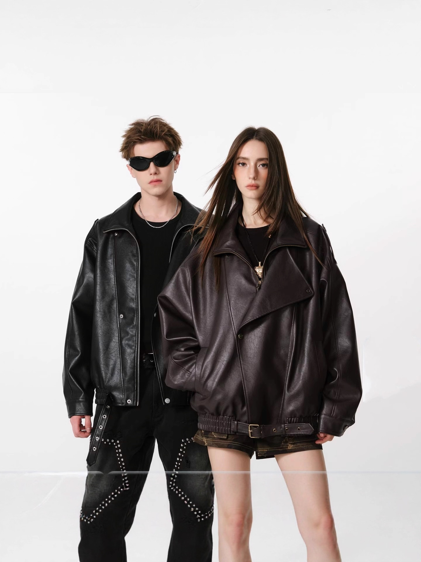 retro autumn polyurethane jacket for men and women