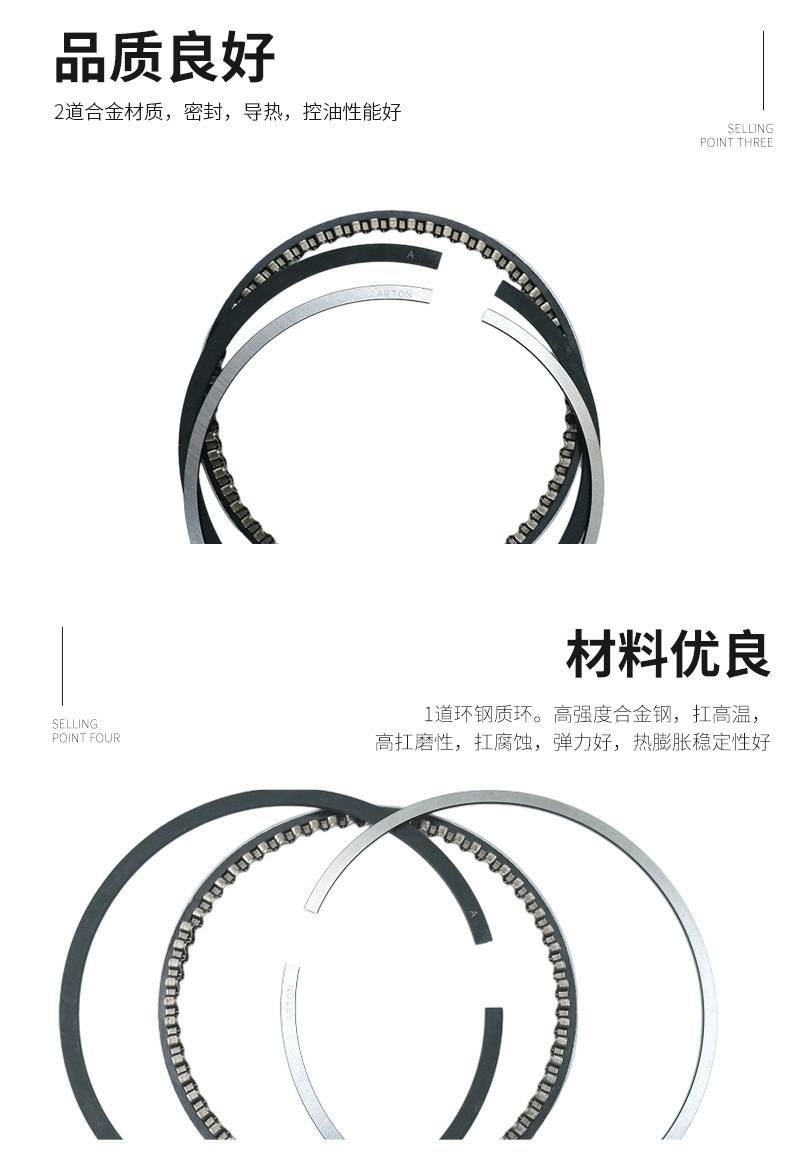 2Az-Fe Camry 2.4 Car Piston Ring Combination Oil Ring 13011-28160, 13011-28161