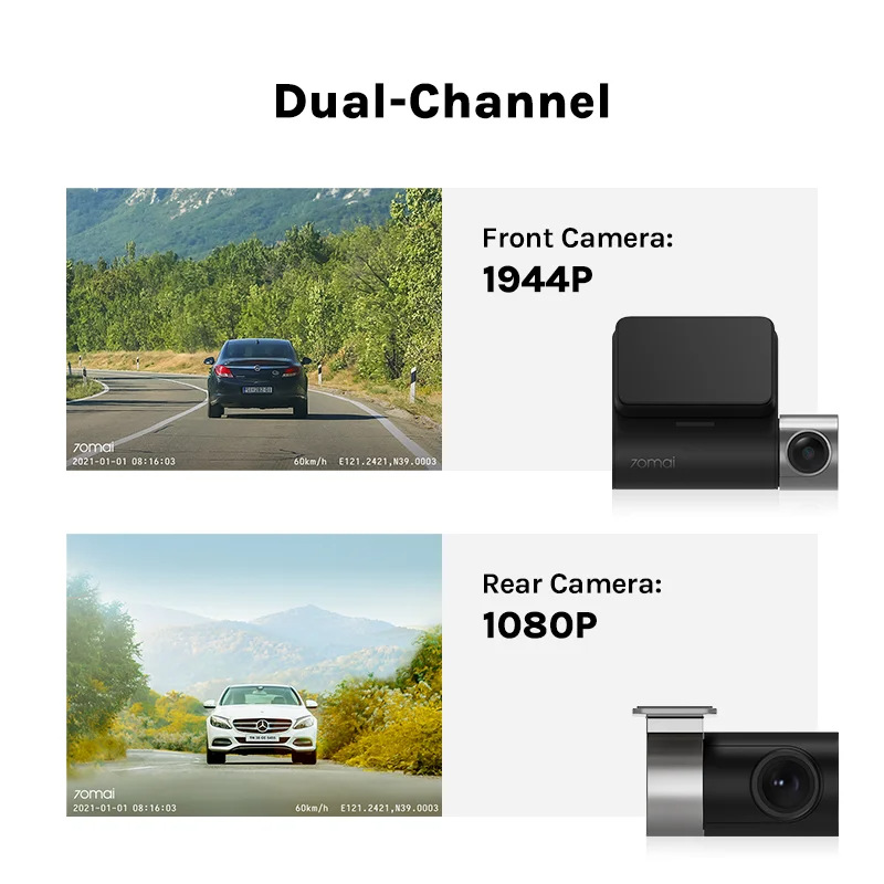 Cámara para Auto 70mai Dash Cam Pro Plus A500S 1944P ADAS GPS