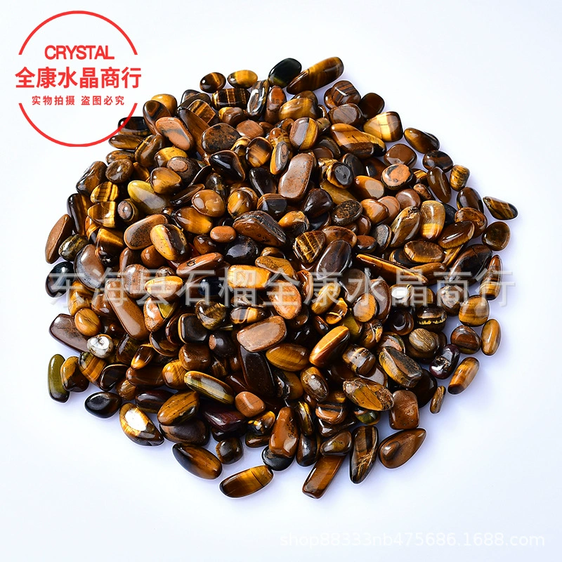  Tiger eye stone gravel, rounded corners, tiger stone polished particles, fish tank bedding, home furnishings for Buddhist monks