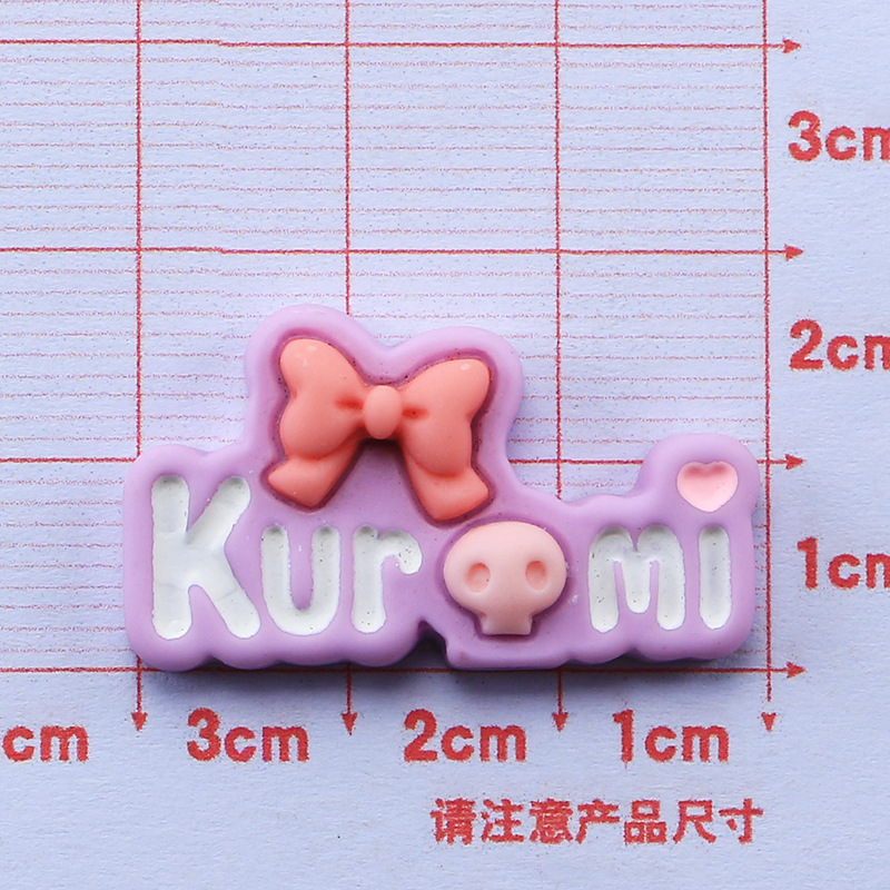 Negro y púrpura serie de dibujos animados paquete material DIY pegamento crema teléfono móvil Shell accesorios la joyería resina hecha a mano horquilla