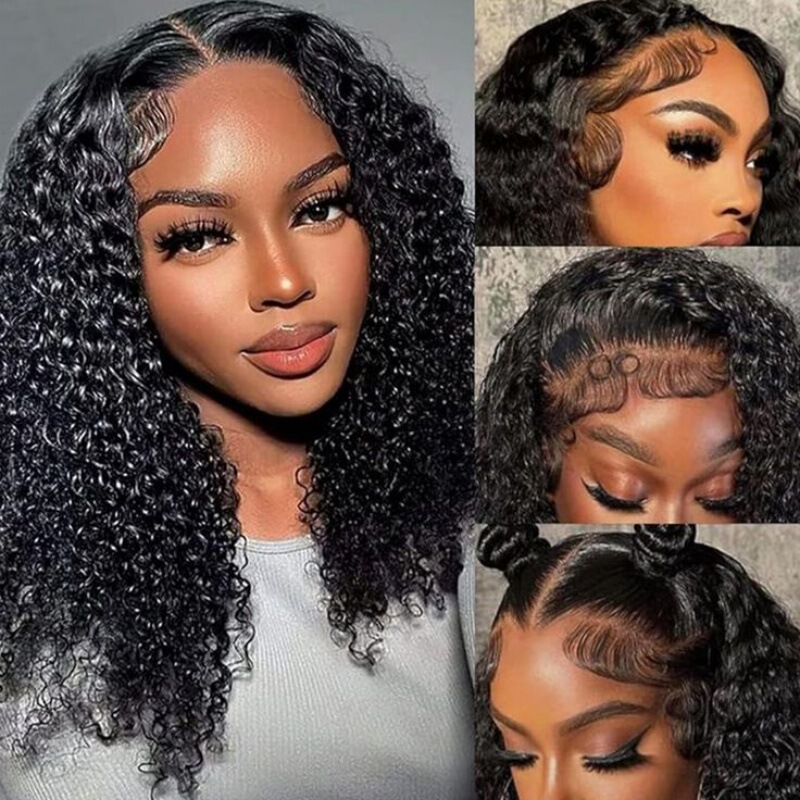 13*4 high-definition transparent lace wave wave small curl hair high density Europe, America and Africa cross-border Xuchang in stock generation hair 12