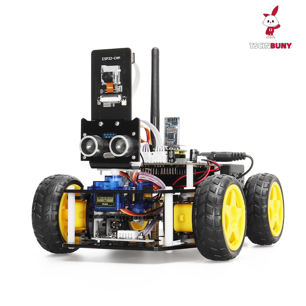 Smart Car ESP32-CAM Camera IoT Ultrasonic Bargaining Finding Trailer…