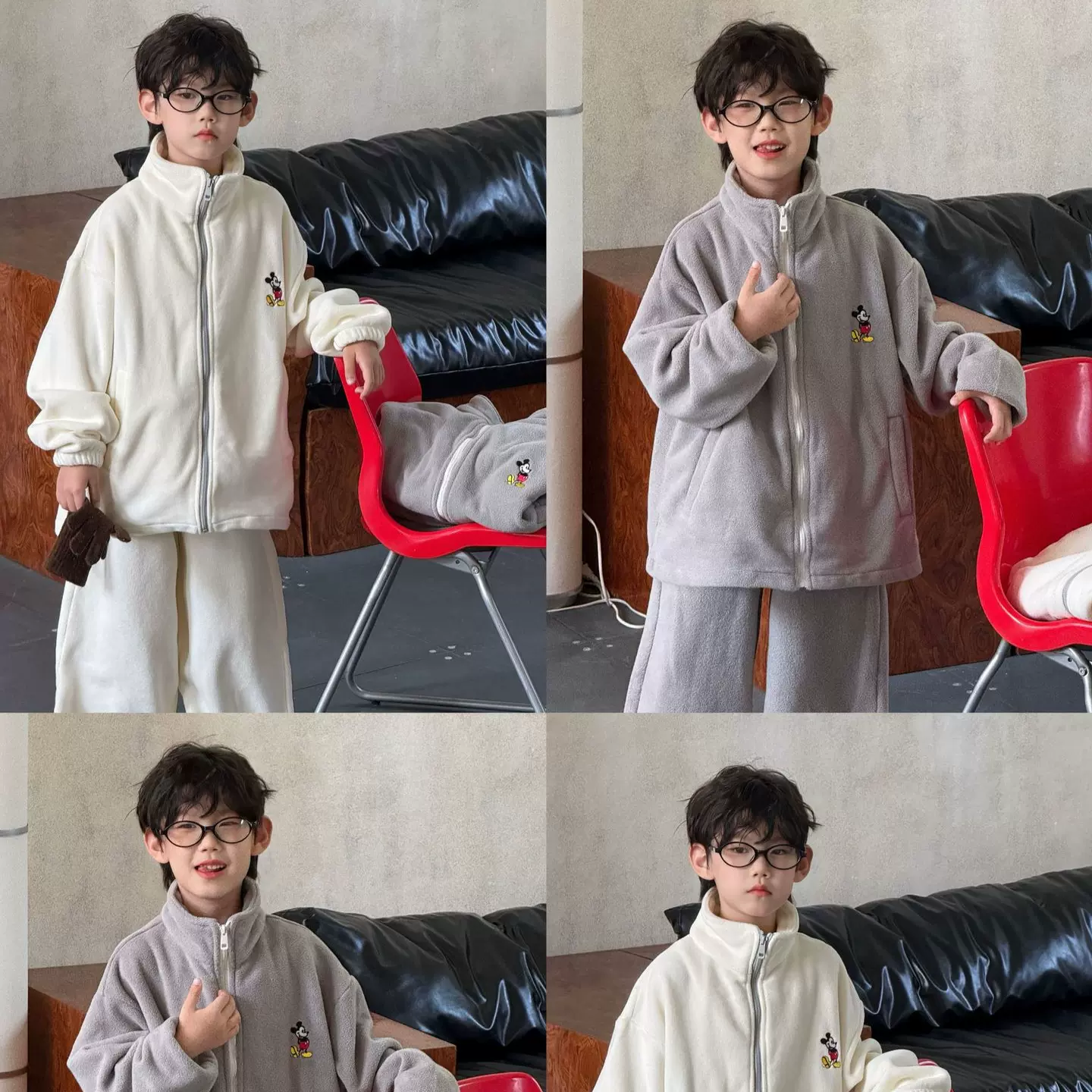 泰如2025冬季新款韩版双面绒保暖舒适柔软家居服套装儿童上衣长裤