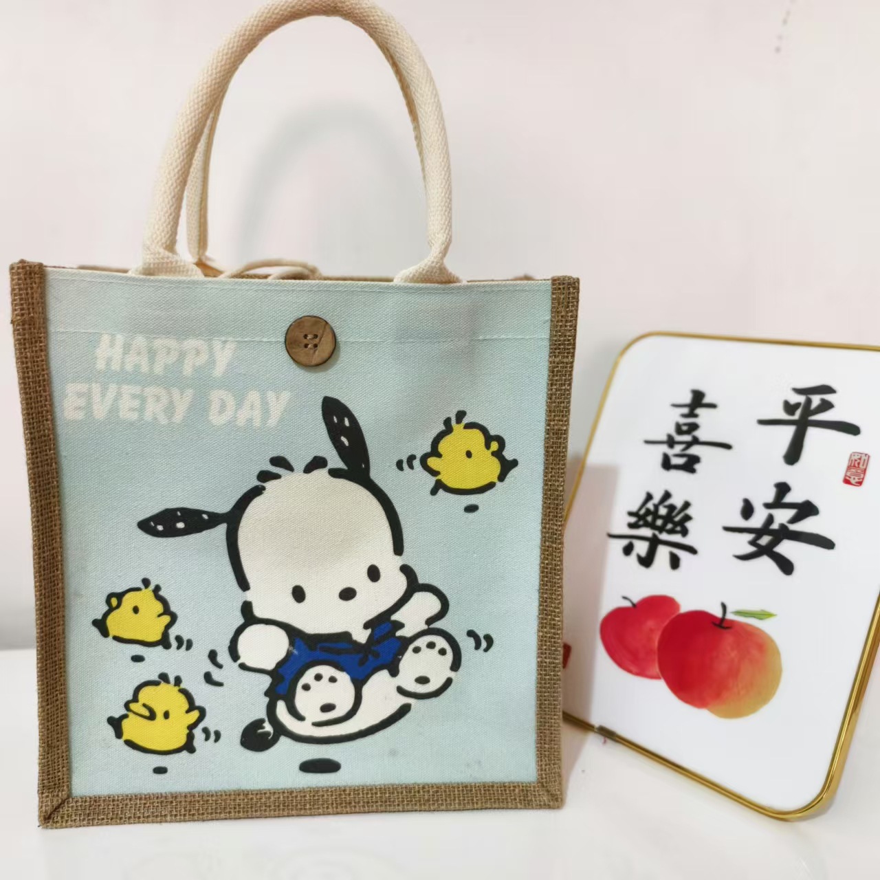 Luna llena, regalo de mano, banquete de bebés, regalo de aniversario, banquete de 100 días, niños, princesas, conduciendo a la casa, bolsa de lino.