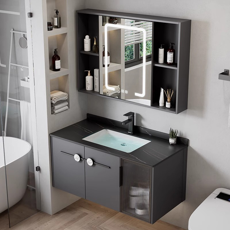 Gabinete de baño multifuncional espacio de aleación de aluminio moderno y simple lavabo combinado lavabo