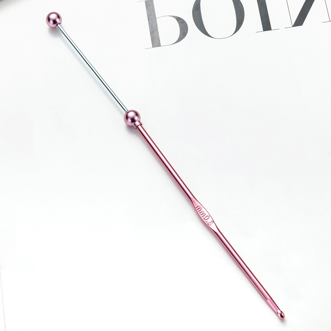 DIY ganchillo de cuentas de una sola cabeza de ganchillo de tejido DIY herramientas de ganchillo de metal ganchillo suéter aguja de suéter