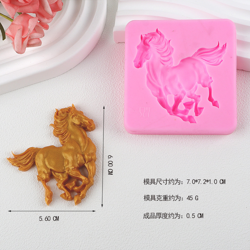 Horse de guerra molde de silicona silla de montar molde de chocolate pastel de arcilla ultra ligera para hornear