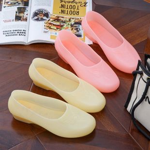 Spring and Summer Women's PVC Labor Protection Baotou Plastic Rain Boots Casual Fashion Low-top Short Soft Bottom Kitchen Water Shoes