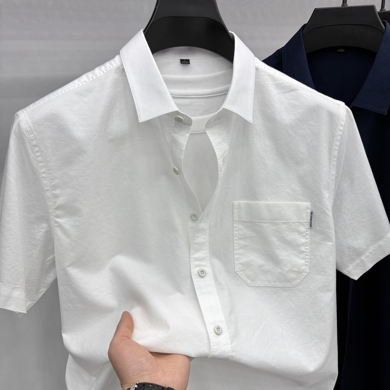 Authentic Tommy Short-Sleeve Shirt for Men, Summer New Model with Real Pockets, 100% Cotton, Wrinkle-Free, Business Casual Shirt for Men Authentic Tommy Short-Sleeve Shirt for Men, Summer New Model with Real Pockets, 100% Cotton, Wrinkle-Free, Business Casual Shirt for Men