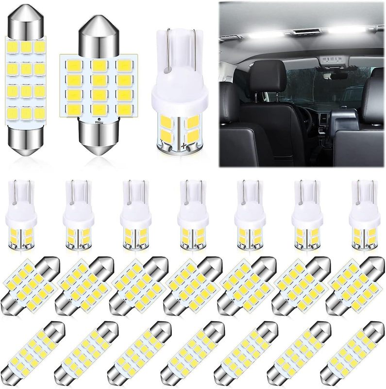 車のledの組合せのセット24pcs t10の幅ライトの2つの先端の読書灯のナンバープレートライトの室内のドアライト|undefined