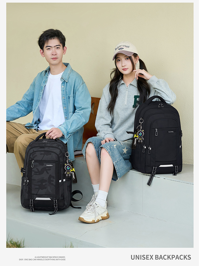2026 neues Schulrucksack Modell für Jungen Mittelstufe Oberstufe große Kapazität Rückenlastentragung Universitätsstudenten Rucksack Doppelschultergurte