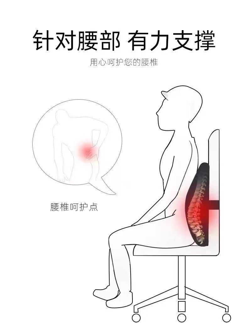 Wholesale Lumbar Support with Logo Printing, Car Driver's Backrest, Office Chair Lumbar Support for Long Sitting, Memory Foam Chair Lumbar Support