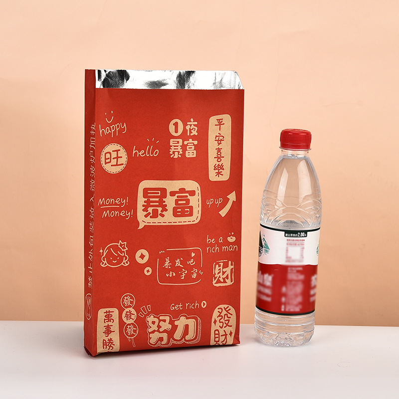 Bolsa de embalaje de barbacoa aislante bolsa de papel de estaño personalizada kebabs para llevar un solo uso chapa frita chapa de chapa