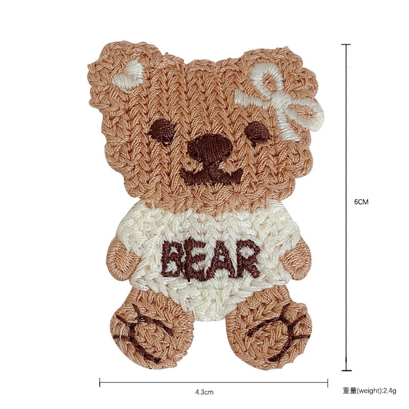 3g Weight Headwear Classification Birthday Occasion Kid'S Gender Cute Style Beige Color Cute Student Children Knitting Cartoon Bear Bb Clip Seaside Clip Side Bear Hair Clip 无