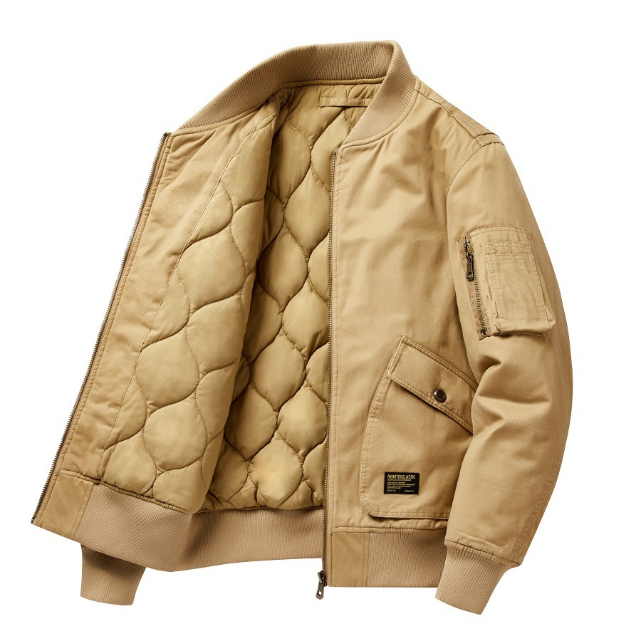 Otoño e invierno nuevo abrigo de algodón acolchado de algodón para hombres chaqueta de piloto de marca de moda retro chaqueta de pareja de hombres y mujeres uniforme de béisbol casual