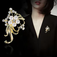 Accessory, high-end metal brooch, pin lapel pin, European style, wholesale, flowered