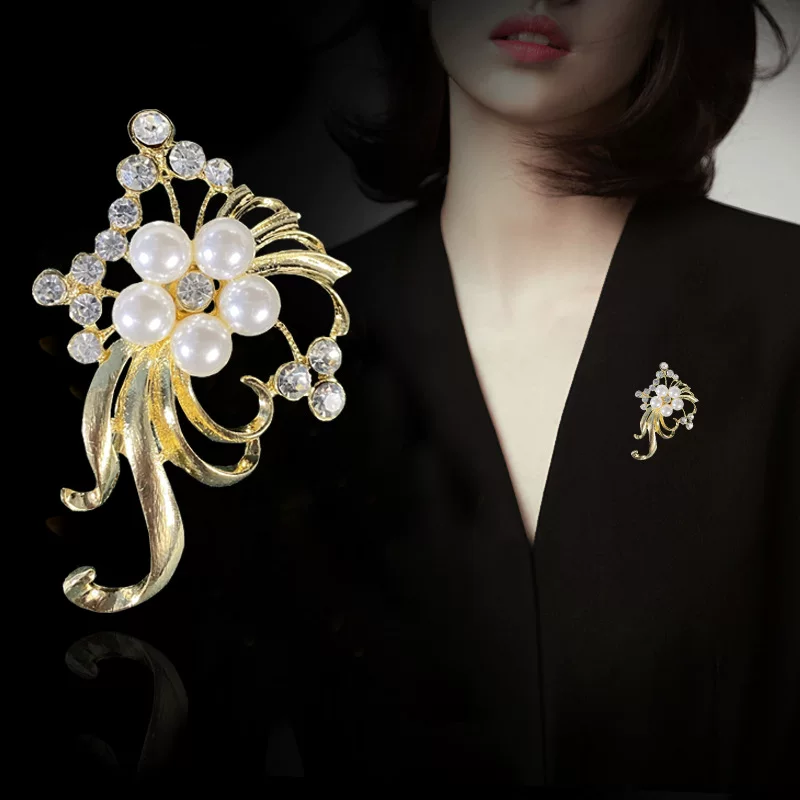 Accessory, high-end metal brooch, pin lapel pin, European style, wholesale, flowered