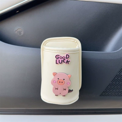 Car cup holder/beverage holder — Multifunctional Tea Cup Holder for Car Use - hai-pig-off-white-tea-cup-storage-bucket