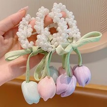 儿童花朵发圈女童立体头花扎丸子头马尾头饰大肠圈女孩扎头发发饰