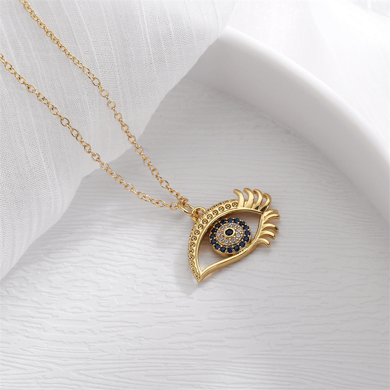 Fashion Eye Copper Plating Zircon Necklace display picture 3