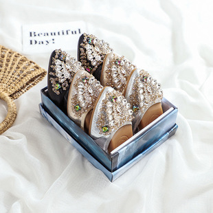 Rhinestone egg roll soft bottom plus size women's shoes 4143 pumps pregnant women's loafers ballet 33 small size flat shoes