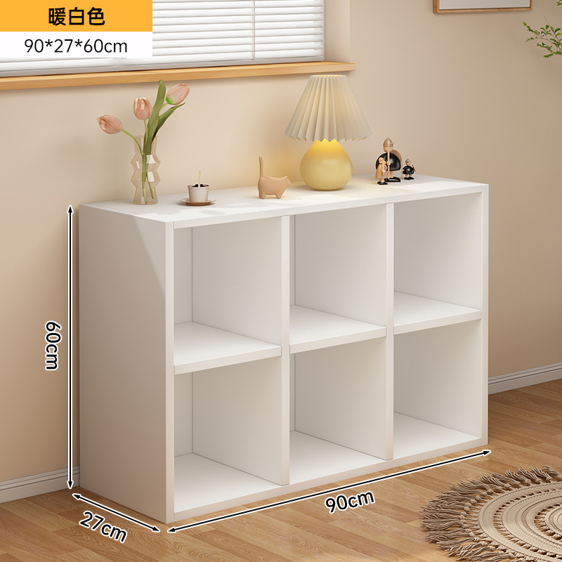 Ins Cabinet Wind Cabinet Calais Plaid Cabinet Cream White Cuadruple Cabinet Estante de piso Estante de escritorio en una pared