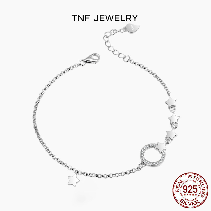 Moda coreana S925 plata esterlina pulsera de estrellas femenina simple y versátil nicho de diseño joyas de mano regalos de Navidad