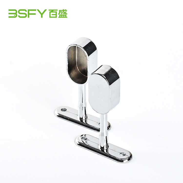 锌合金倒吊衣托衣柜挂衣杆法兰座家具五金配件衣橱挂件衣通杆半通