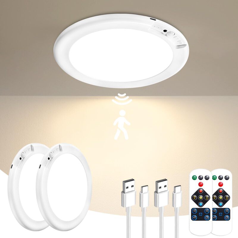 External Hair Motion Sensor Ceiling Light Aisle Cloakroom Balcony Led Wireless Sensor USB Charging Model with Remote Control