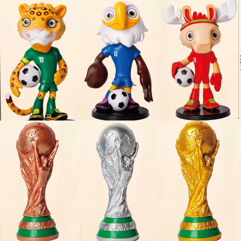 Cross-Border World Cup Mascot Doll Football Star Figure Messi Ronaldo Mbappe Neymar Model Ornaments