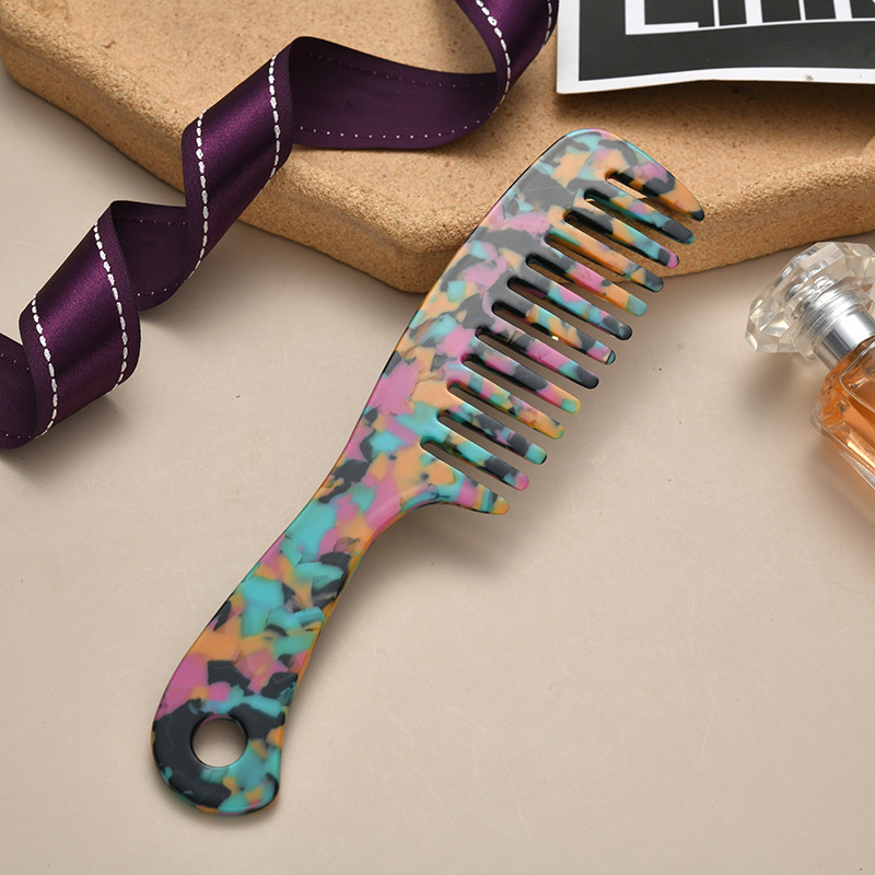 Jianzhi europeo y americano estilo coreano moda acetato placa anti-estática peine Corea del Sur ins lindo peine del pelo largo peine