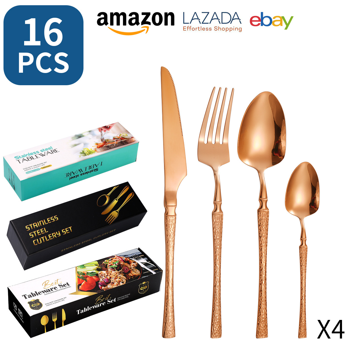 로즈 골드 16 개 (4 인용)