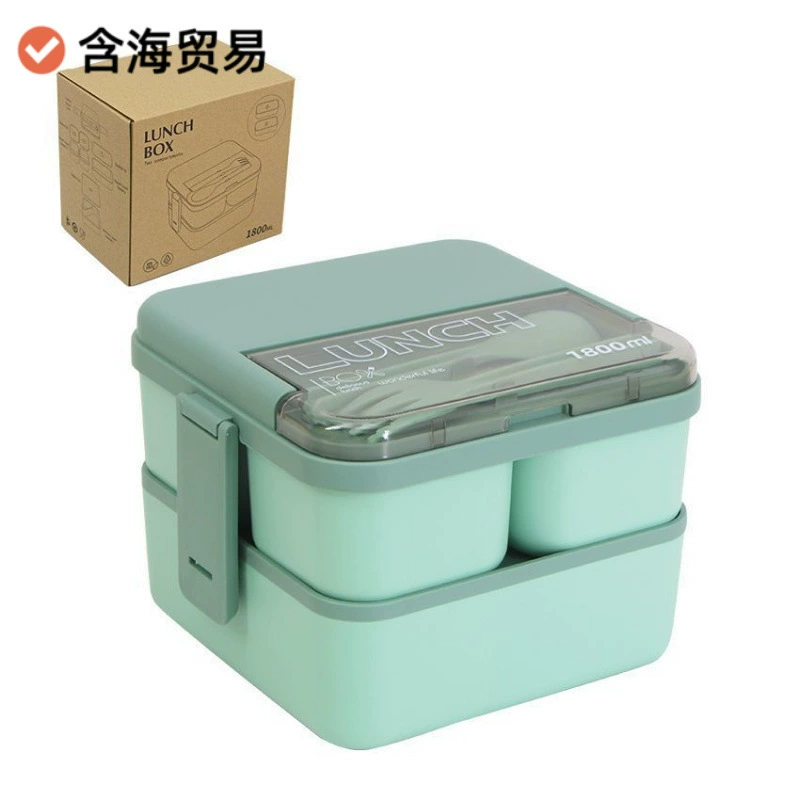 Japanese-style double-layer mini lunch box, handheld compact 2-tier, red/green/blue
