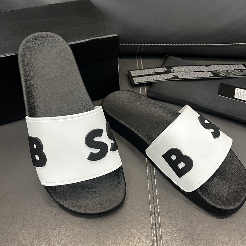 Bs Large Size Slide Slippers, High-End Trendy Outdoor Slip-Ons, Wholesale from Cambodia, Malaysia, Singapore