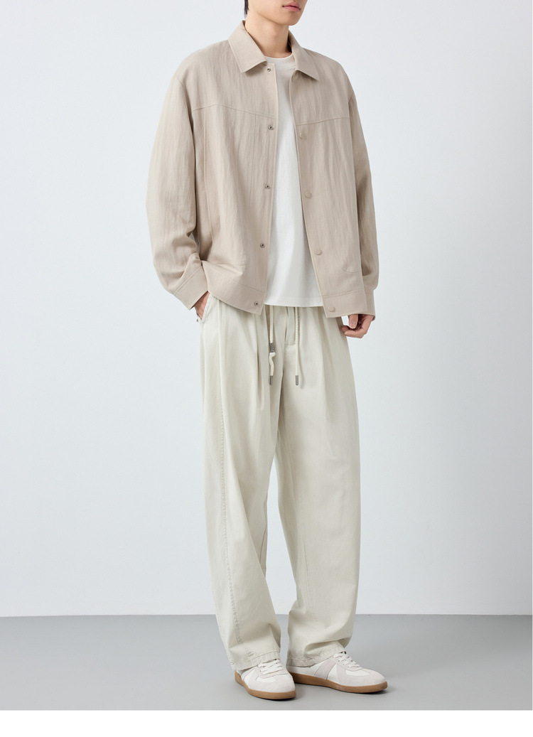 Áo khoác nam phong cách Mỹ cổ bẻ chất liệu pha linen — màu sắc chi tiết 18