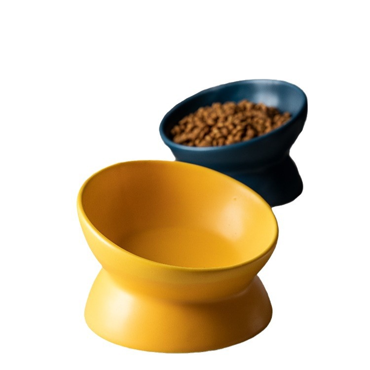 Tazón de cerámica tazón de gato tazón de perro tazón para mascotas boca oblicua protección de pie columna cervical perro gato tazón de comida suministros para mascotas