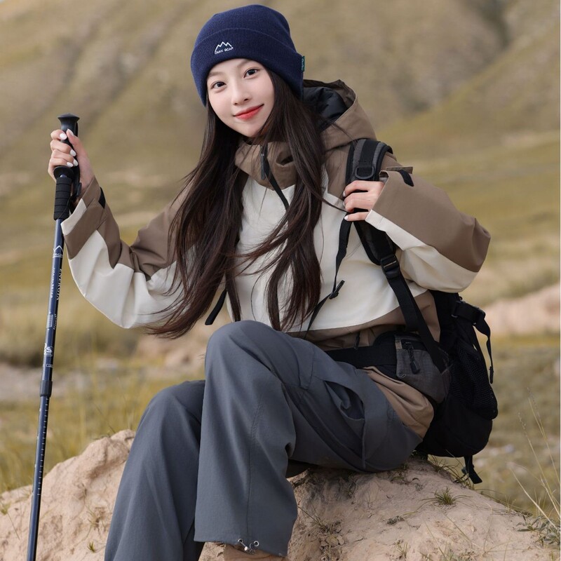 堆堆帽女帽户外登山防风帽秋冬包头针织帽护耳韩版冷帽时尚月子|undefined