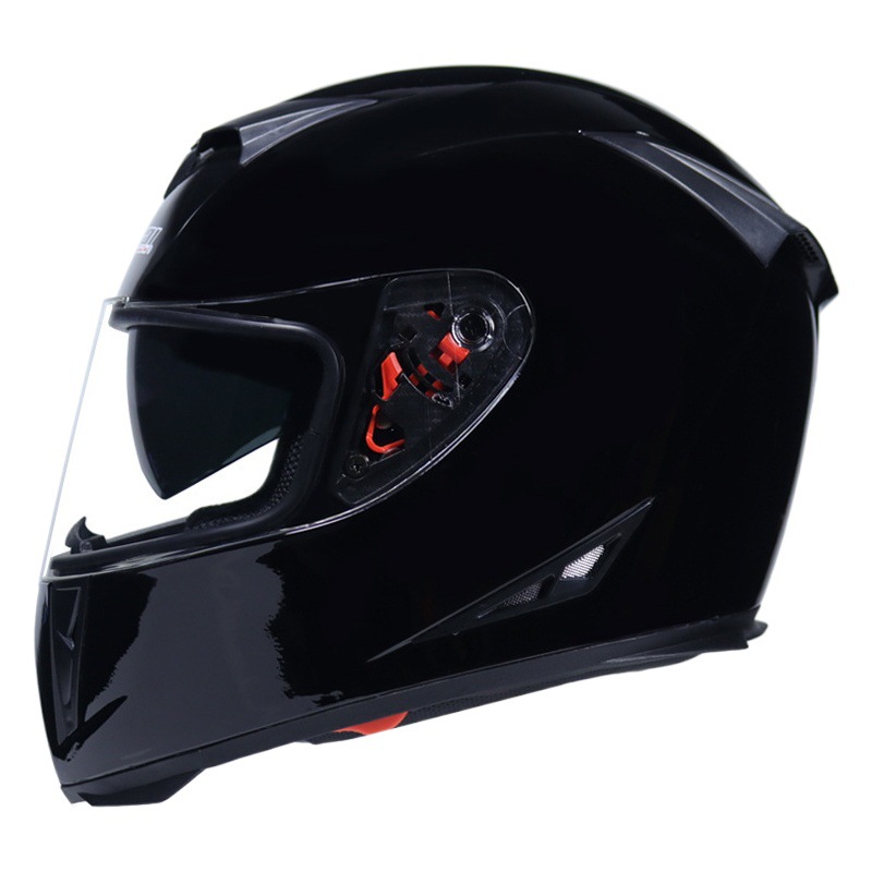 Jiekai casco de bicicleta de coche eléctrico casco completo de hombres y mujeres personalidad de la cubierta completa Four Seasons doble lente cálida tapa antiniebla